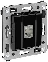 Розетка компьютерная экранированная без рамки DKC Avanti 1-м. RJ45 5е черный квадрат картинка